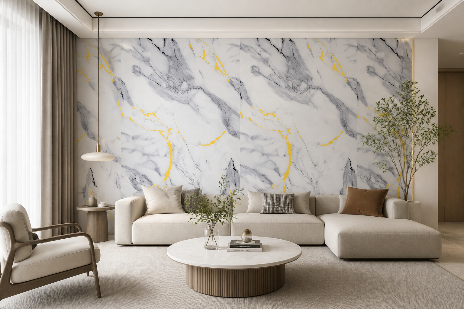 Marble decorative film room scene