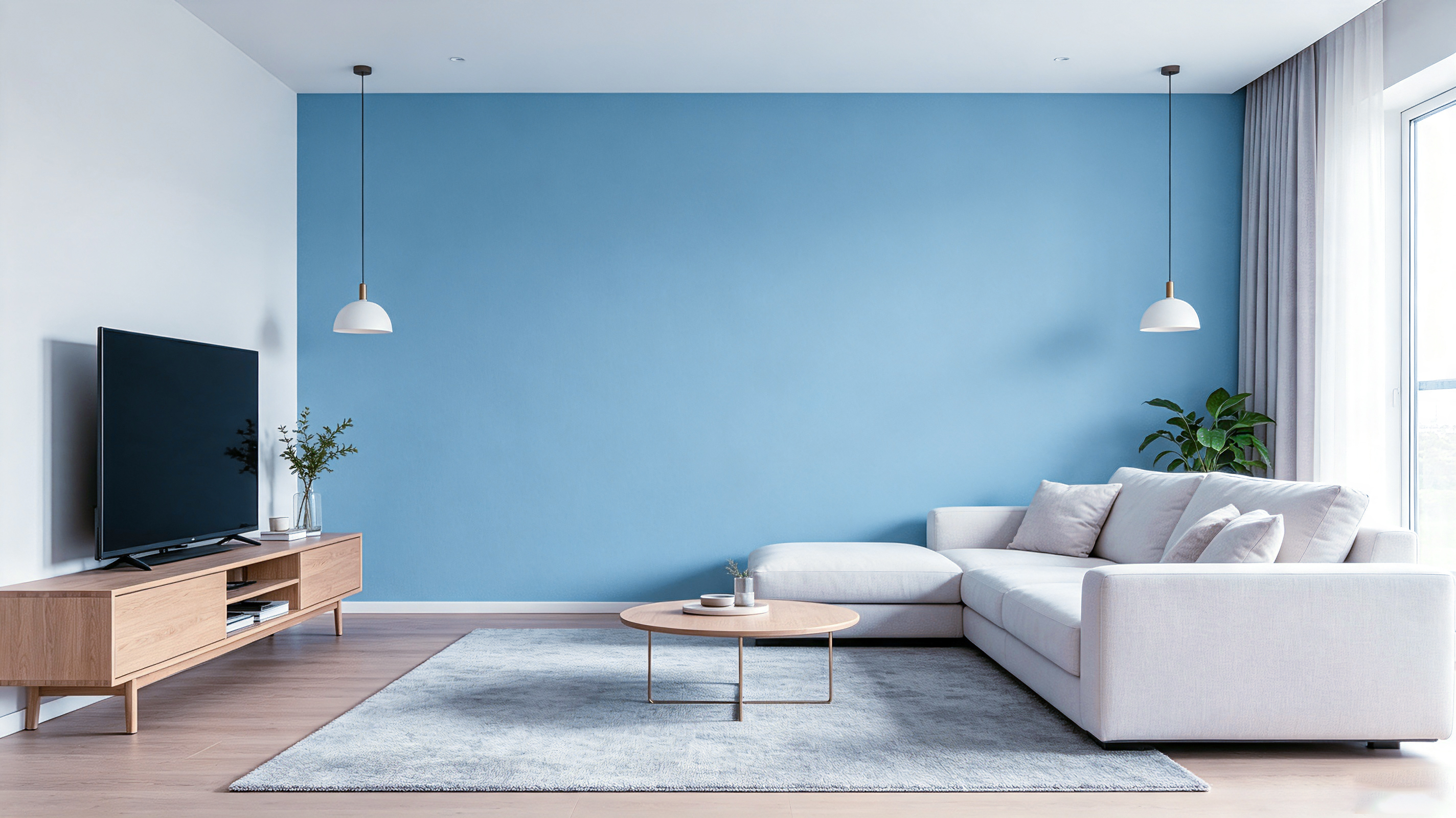 Solid-color decorative film room scene